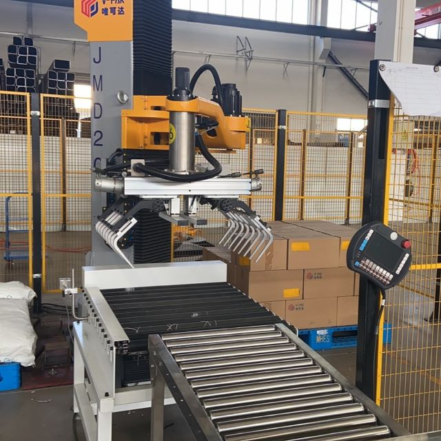 High Efficiency Single Column Joint Palletizer Dedicated for 5 Barrels Stacking